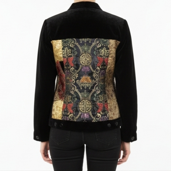 Chico's Jackets & Blazers - Vintage Chico's Patchwork Silk- Polyester Blend Button Jacket